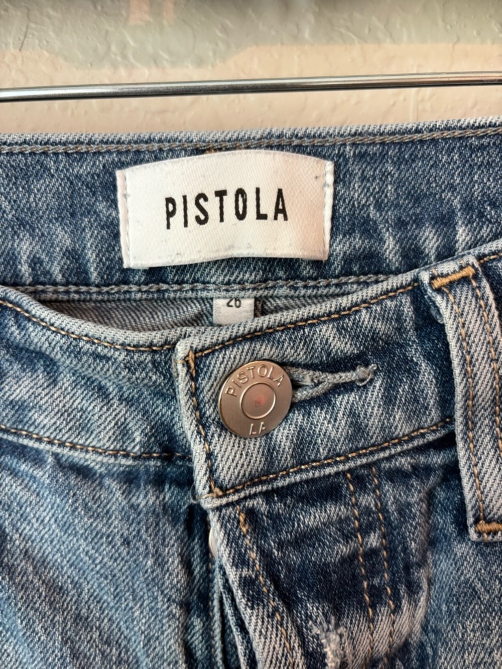 Pistola High Waisted Straight Leg Medium Wash Jeans Size 26 - Picture 7 of 13